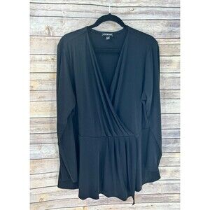 Women's Lane Bryant Black Crossover V-neck Blouse Size 18/20
